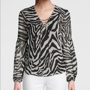 WHITE HOUSE BLACK MARKET ZEBRA PRINT TOP W/ TAG!